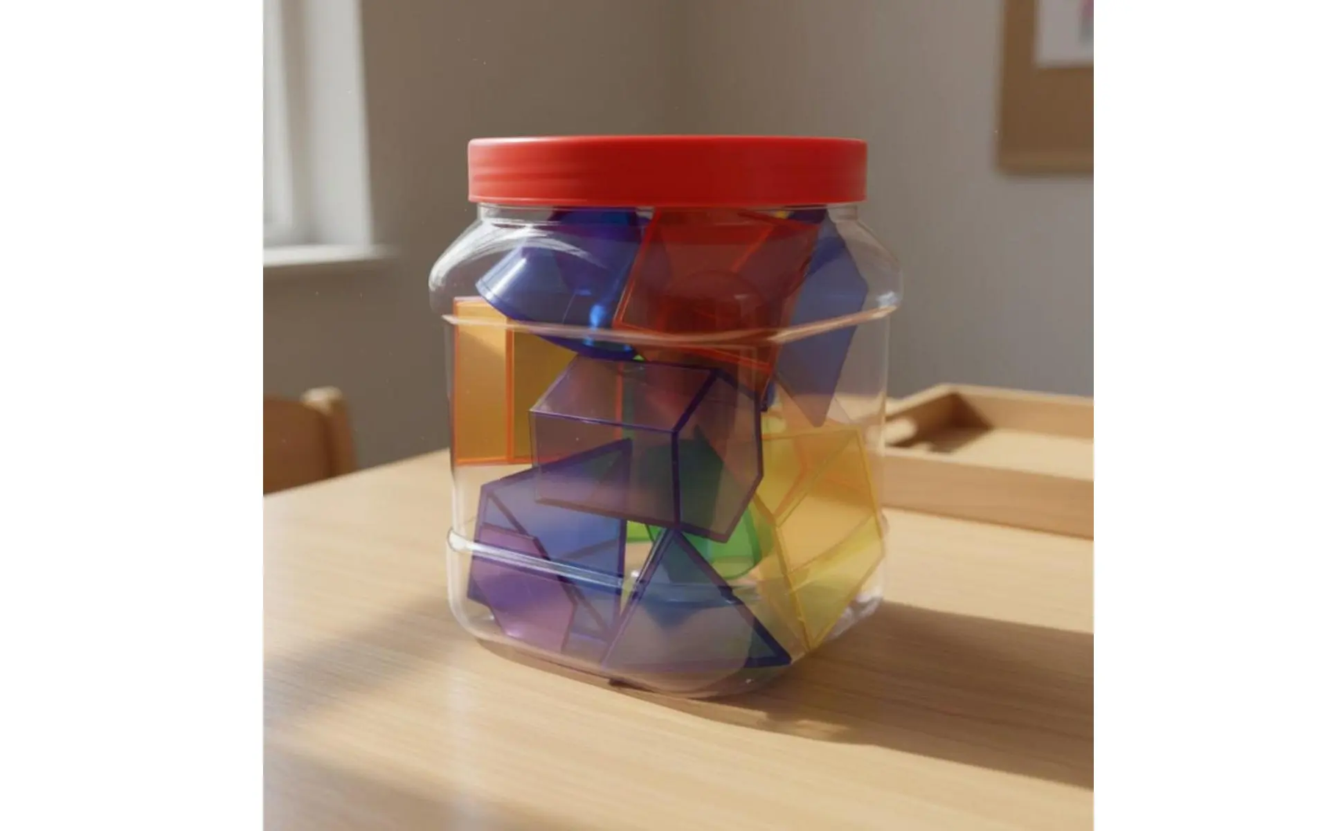Bloques transparentes de geometría para ver ángulos internos