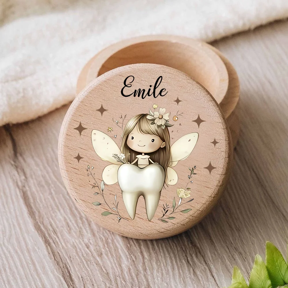 Caja madera personalizada para dientes de bebé – Recuerdo Hada - imagen 4