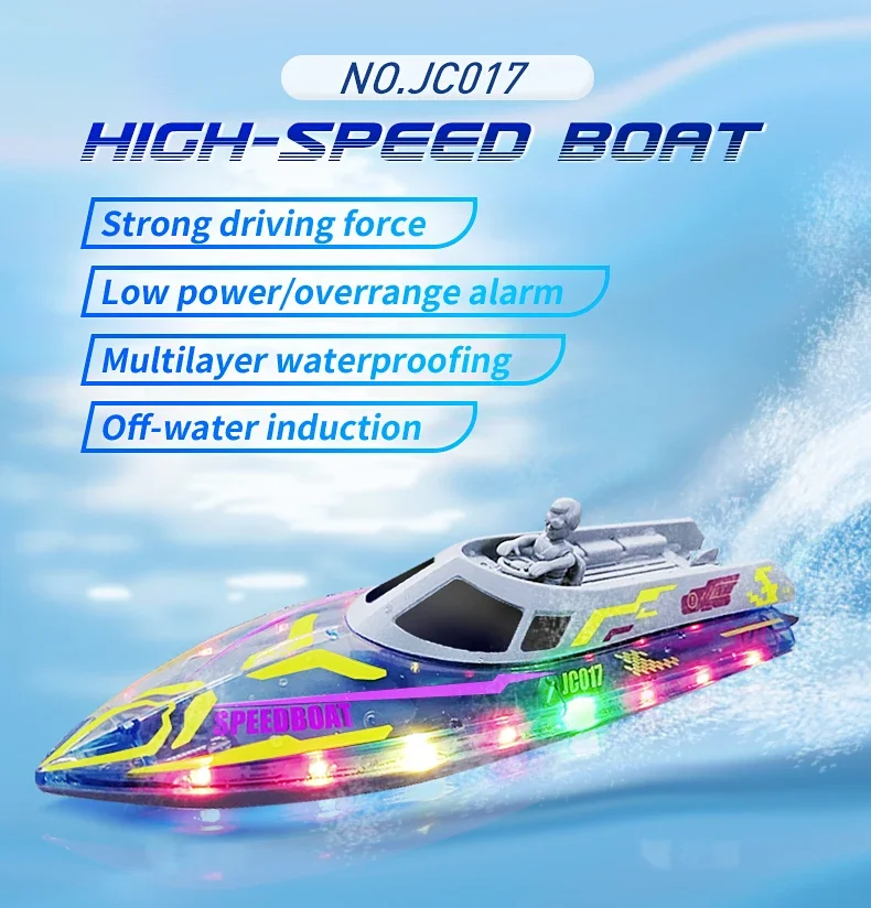 Barco RC impermeable acrobático de alta velocidad con luces - imagen 5