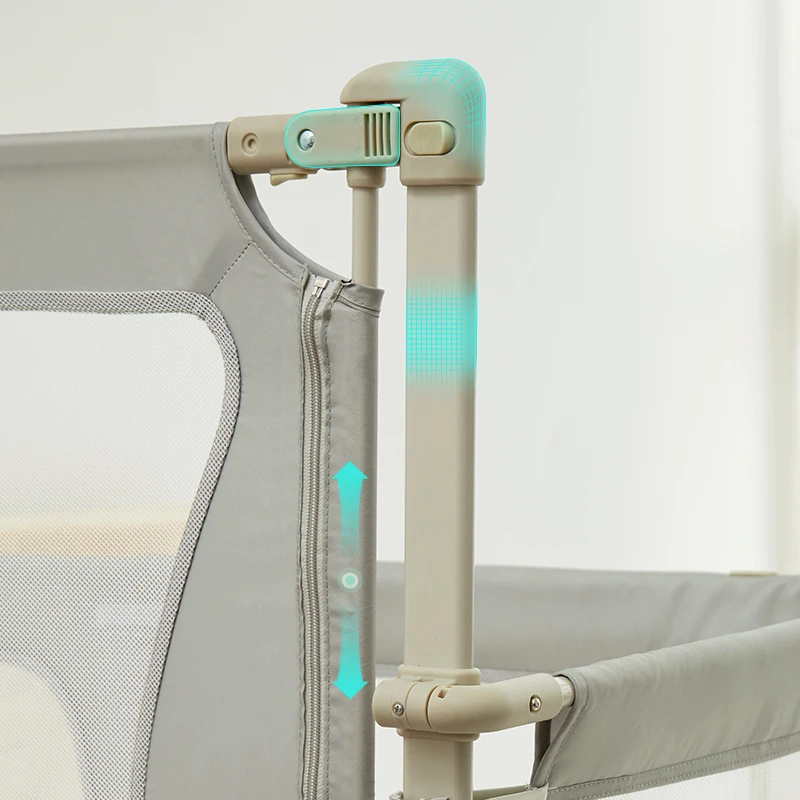 IMBABY Barrera de seguridad anticaídas ajustable para cama bebé, malla - imagen 5