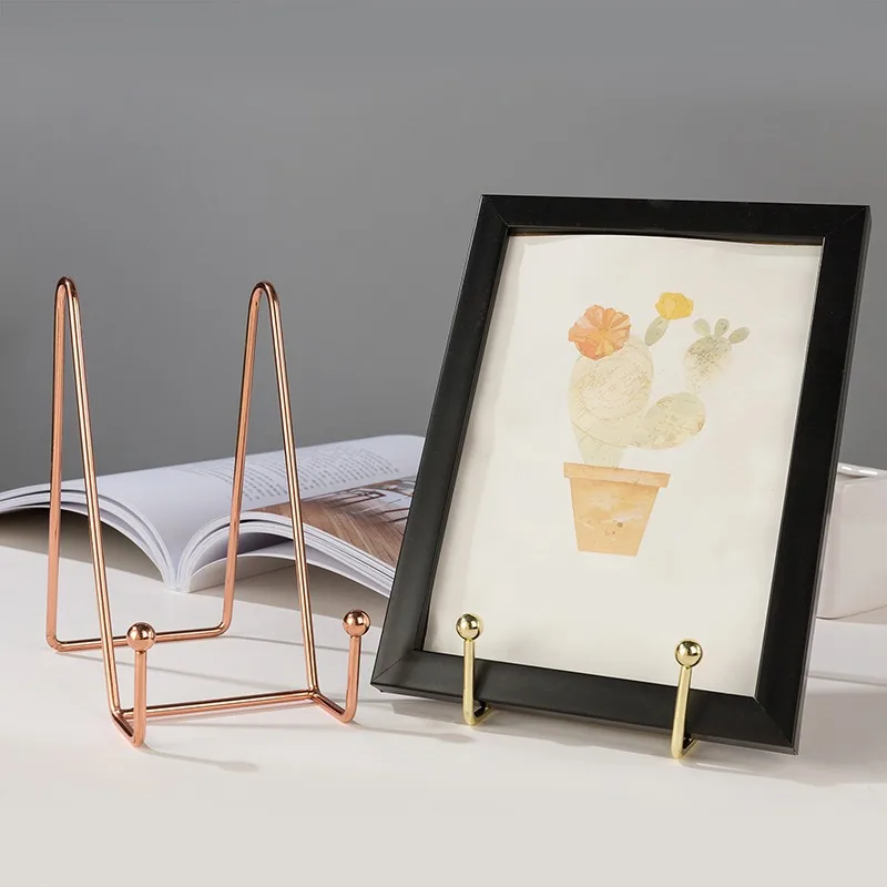 Soporte metálico para fotos de sobremesa, marco de placa decorativa - imagen 3