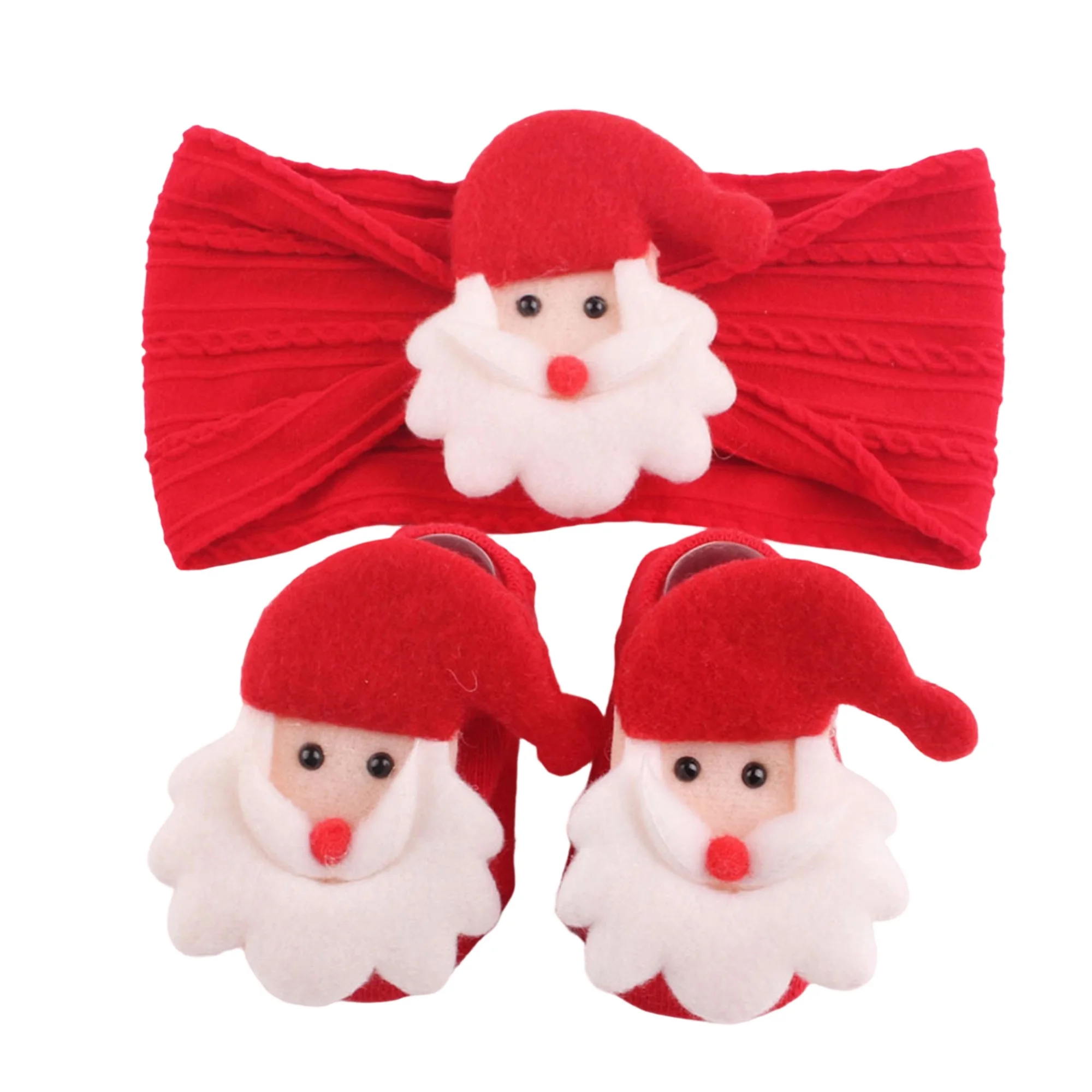 Conjunto navideño para bebé Tregren con calcetines y diadema rojos