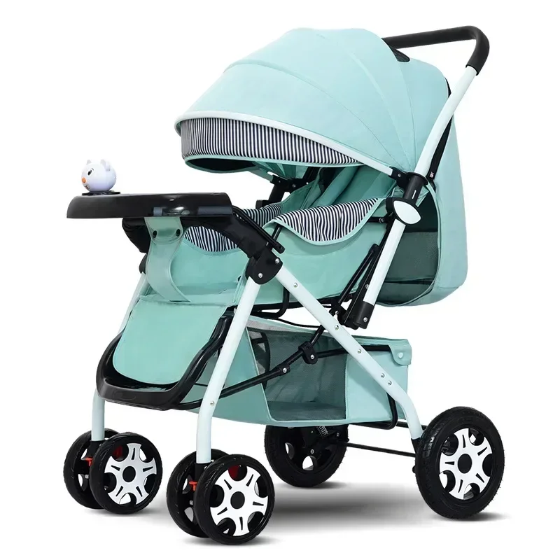 Cochecito plegable reclinable con asiento amplio y absorción de golpes - imagen 3