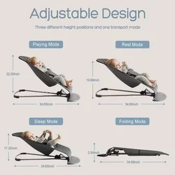 Mecedora plegable para bebé con juguetes y asiento ajustable