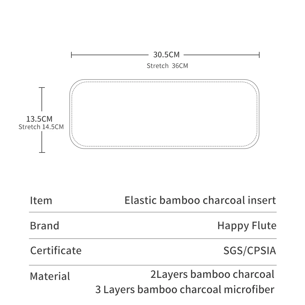 HappyFlute Insertos de carbón de bambú y microfibra para pañales - imagen 2