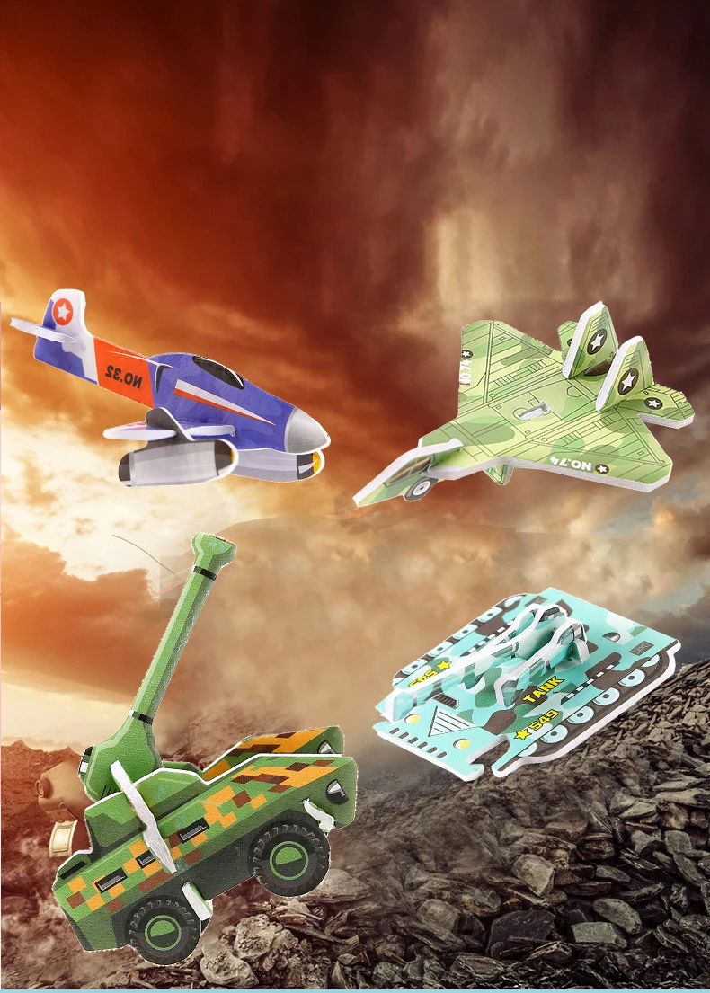 Mini rompecabezas de dinosaurios 3D en papel, formato recuerdo