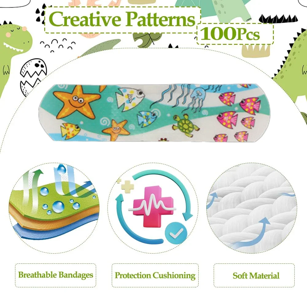 Vendajes infantiles adhesivos flexibles impermeables y transpirables - imagen 3