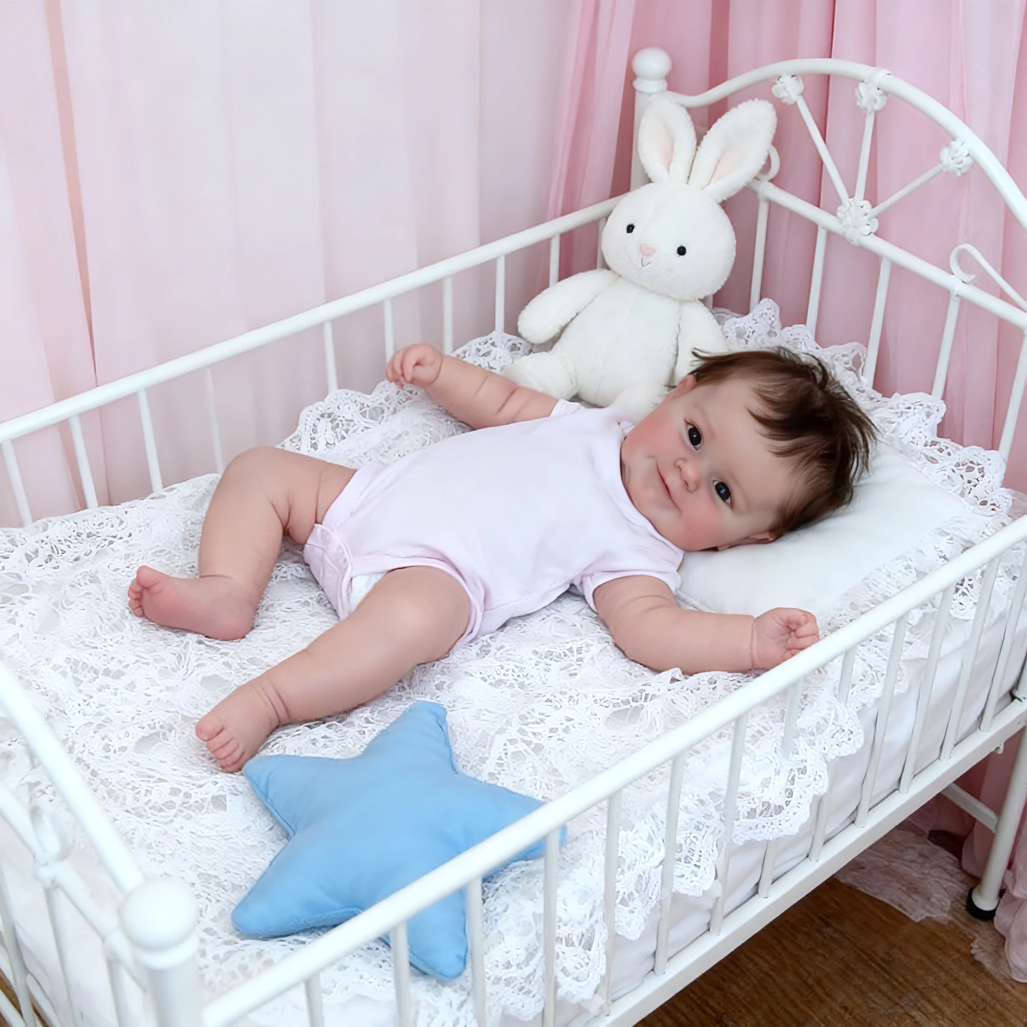 Muñeca reborn NPK de 19 pulgadas con piel 3D pintada a mano