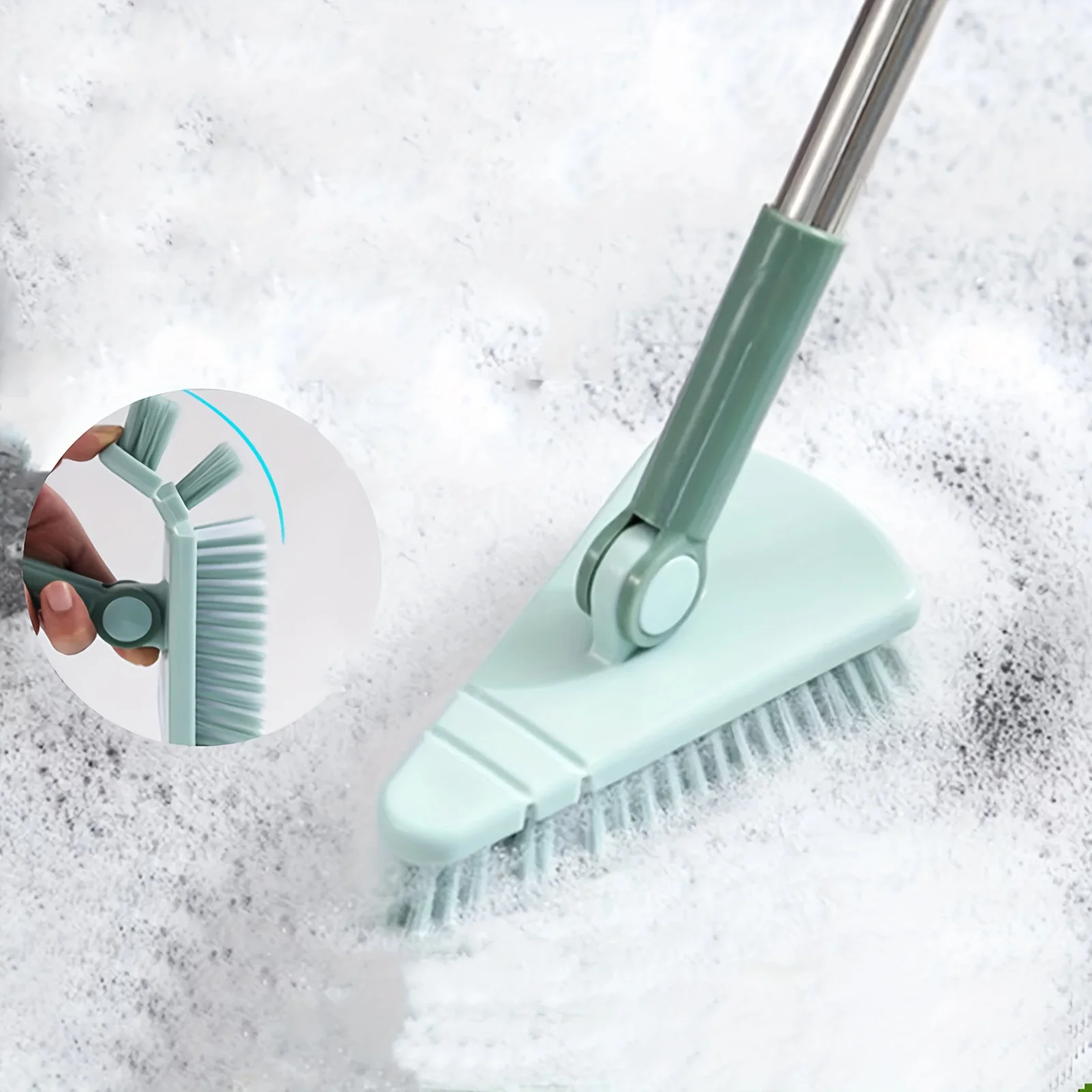 Cepillo de suelo triangular con mango desmontable para baño y cocina - imagen 4