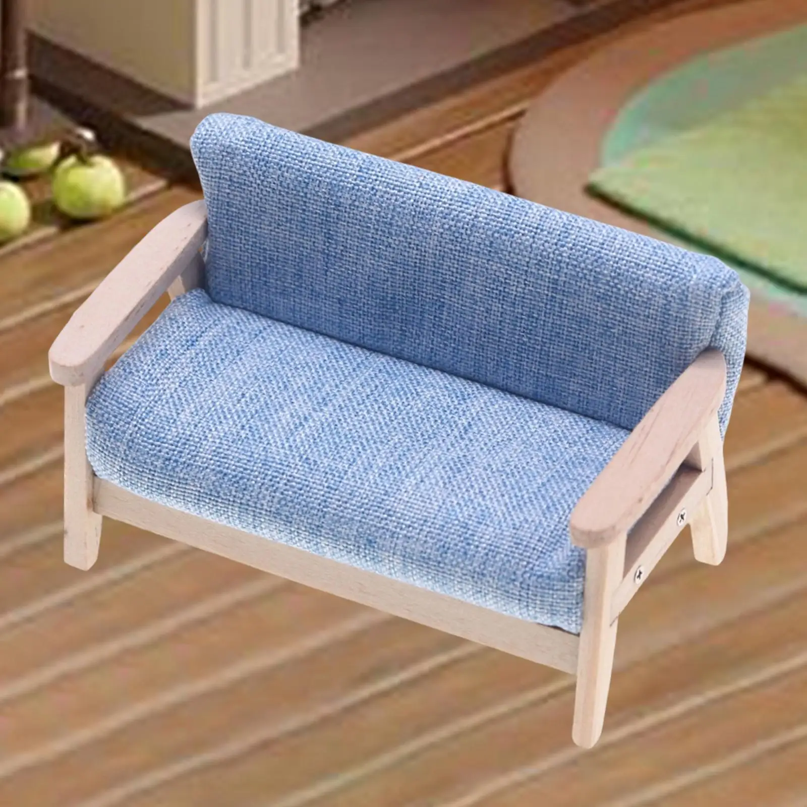 Sofá en miniatura para casa de muñecas, dos plazas - imagen 5