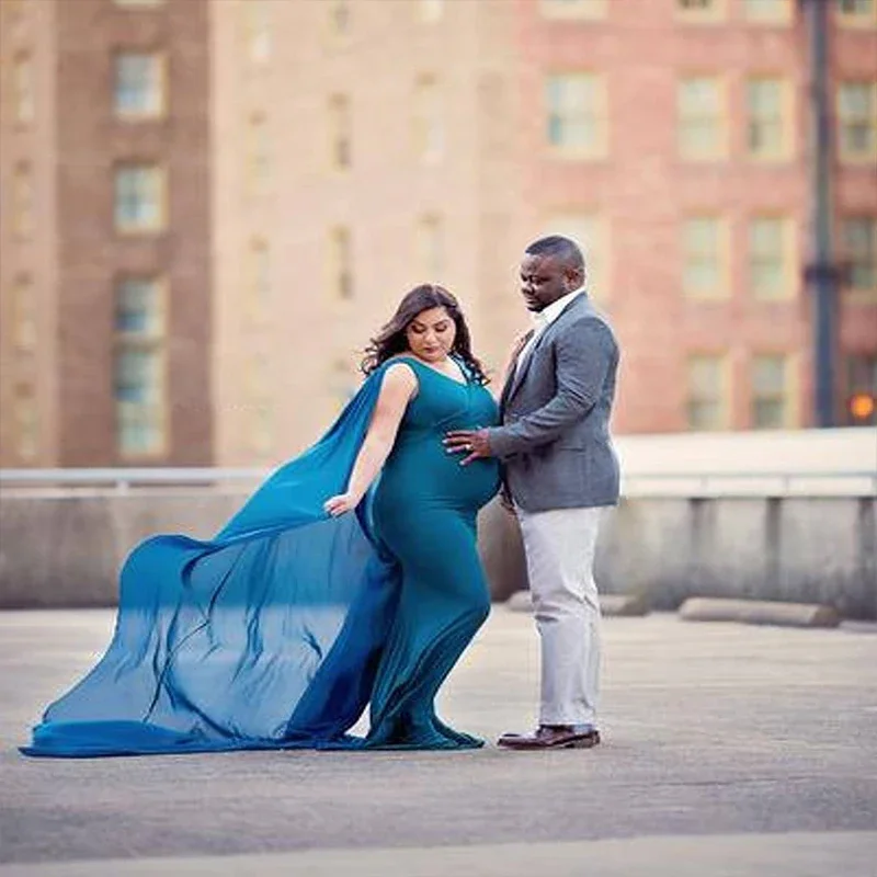 Vestido de embarazo para sesión de maternidad con hombros descubiertos - imagen 2