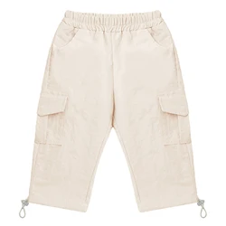 Pantalones cargo para bebé con cintura elástica y bolsillos