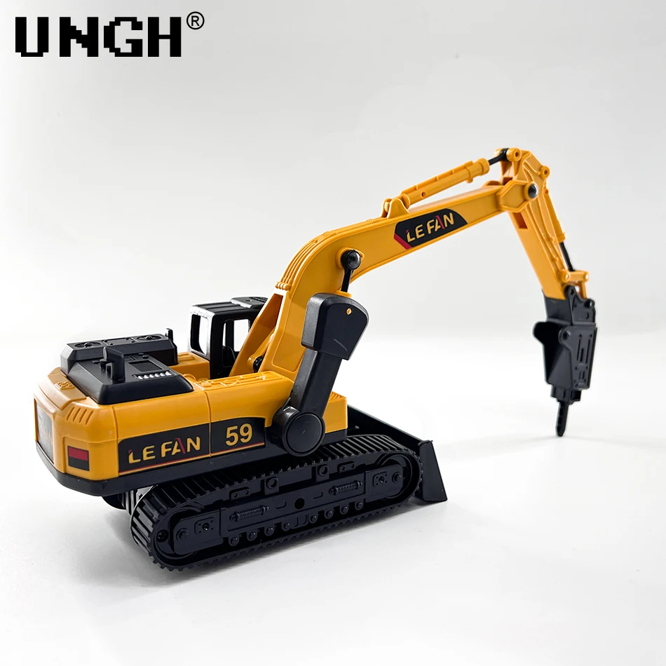 UNGH Camión de Juguete con Grúa y Excavadora – Vehículo de Ingeniería para Niños
