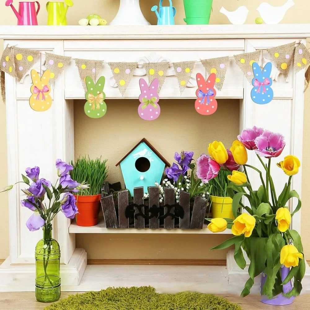 Set de juguetes de madera para pintar conejito Pascua infantil - imagen 5
