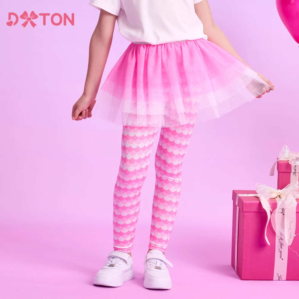 Falda pantalón rayada elástica de punto para niña - imagen 2