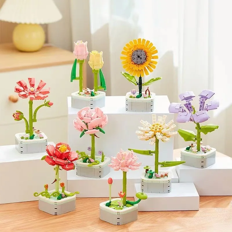 Bloques de construcción Floristería para niñas – Ramo de juguete divertido - imagen 2