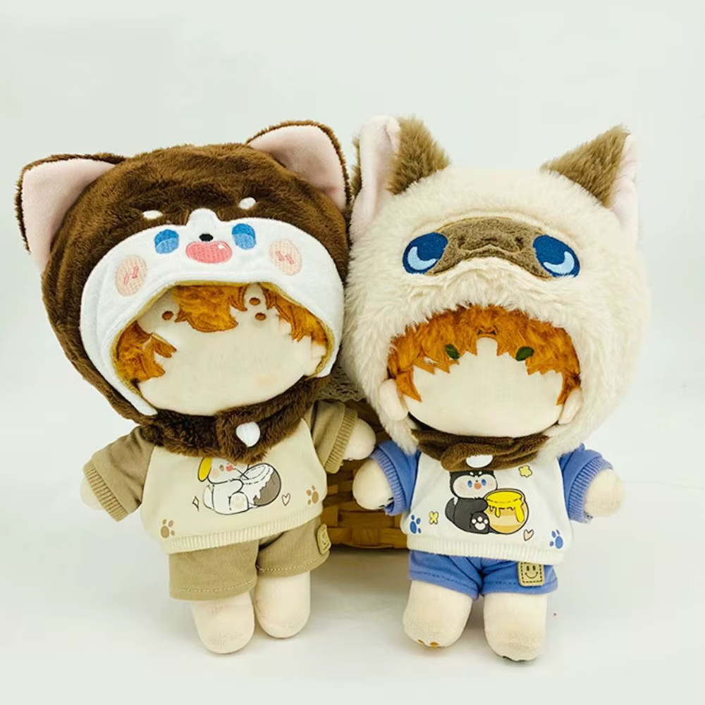 Sombrero de peluche para muñeca con diseño de gato