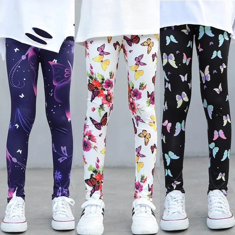 Leggings finos elásticos para niñas con estampado primavera y otoño - imagen 5
