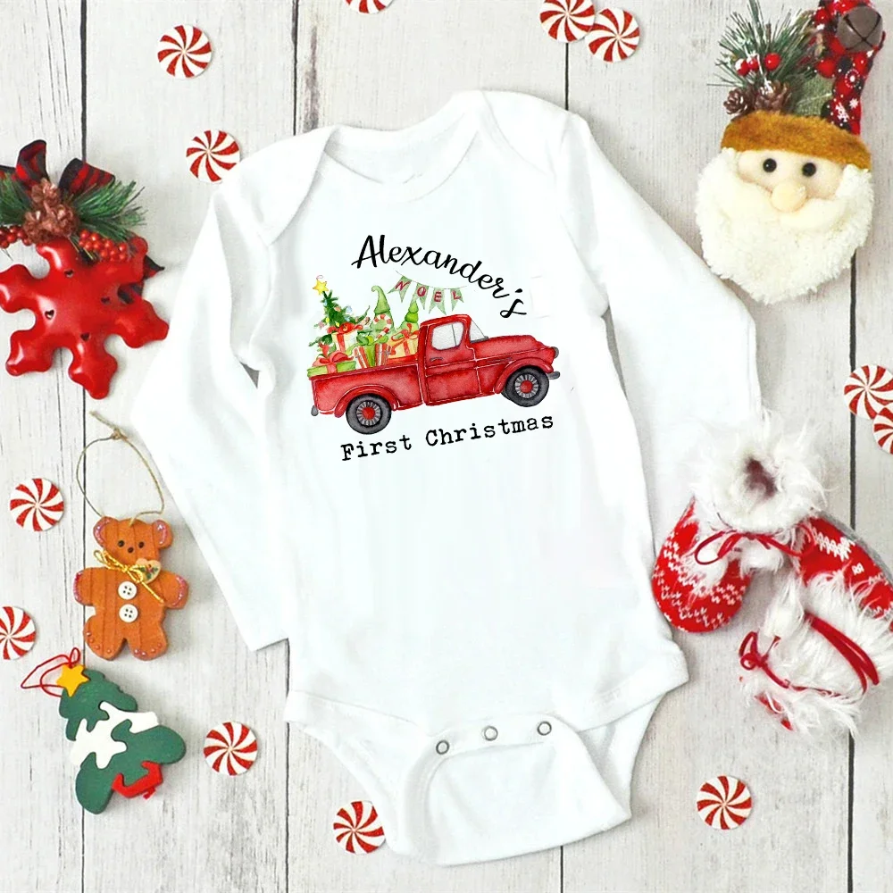 Body bebé personalizado Navidad – manga larga recién nacido unisex - imagen 3