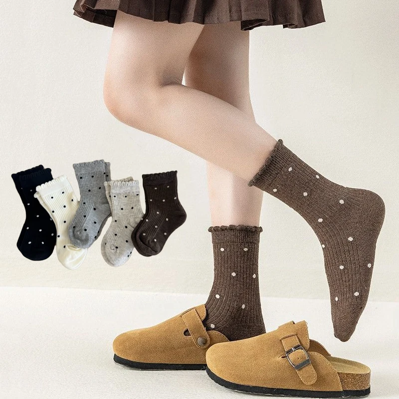 Calcetines de algodón con lunares para niños y niñas, primavera-otoño - imagen 2