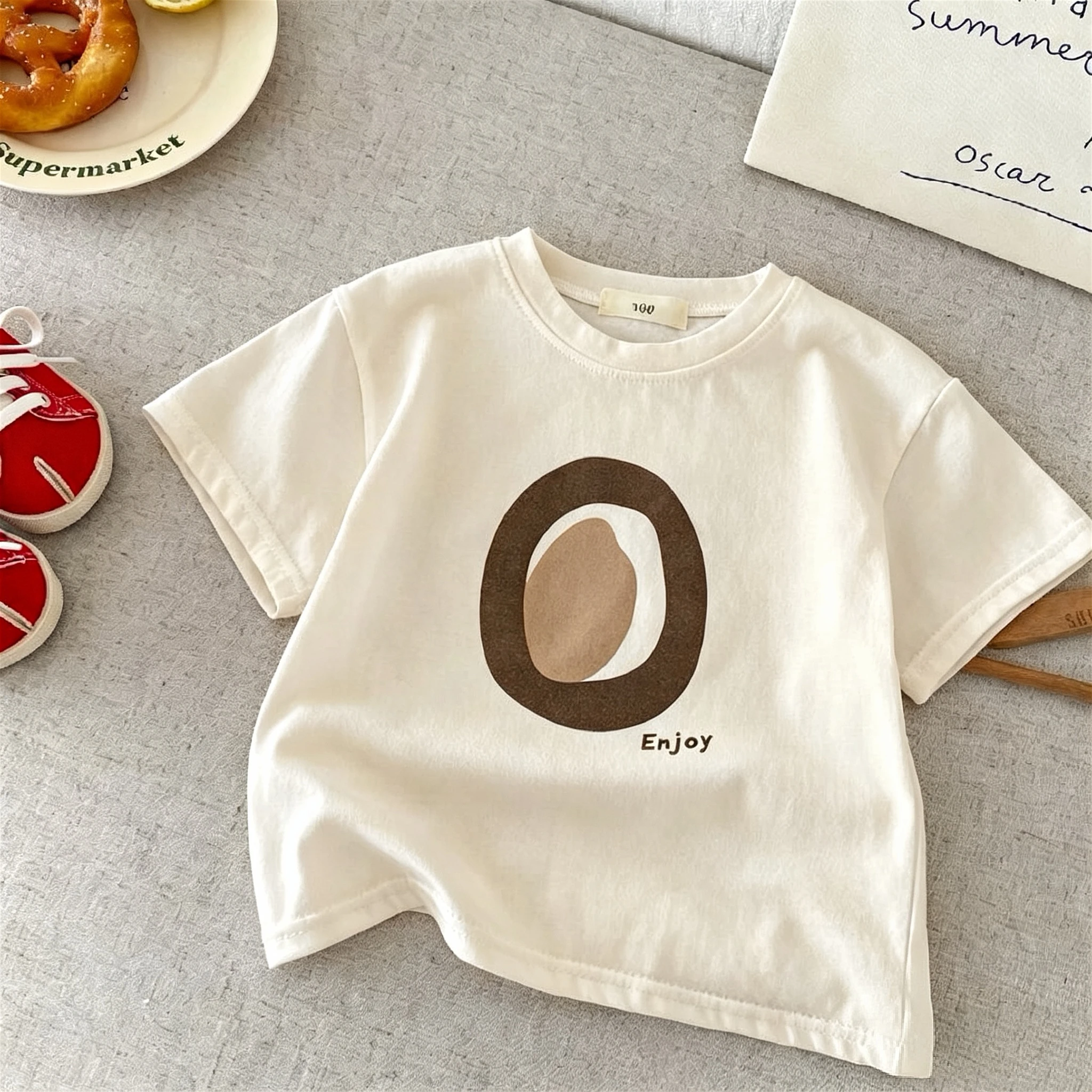 Camiseta manga corta estampada con cuello redondo para niños - imagen 4