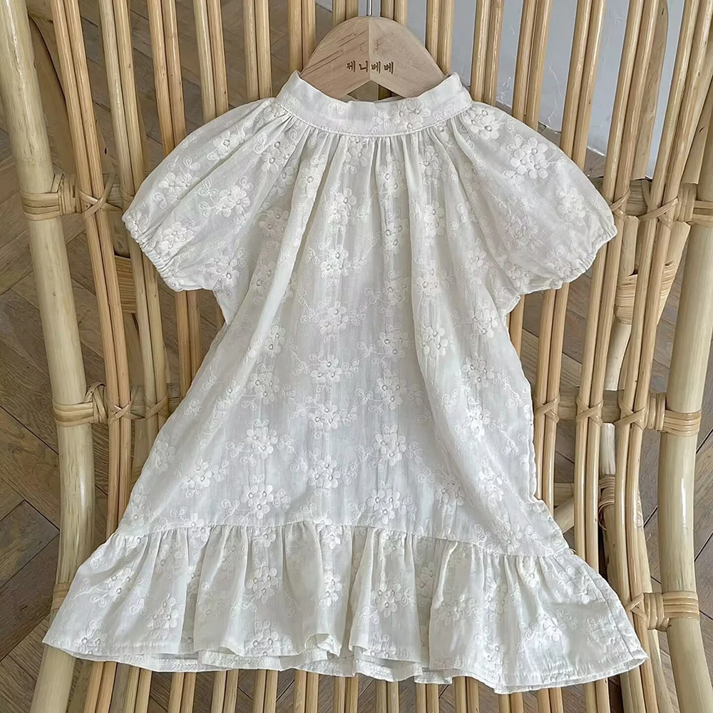 Vestido de verano infantil con bordado para cumpleaños - imagen 2