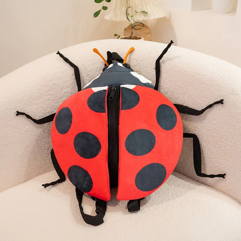 Mochila infantil mariquita y abeja de peluche creativa para niños - imagen 3