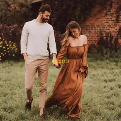 Vestido de maternidad largo fluido lavable a máquina – suave