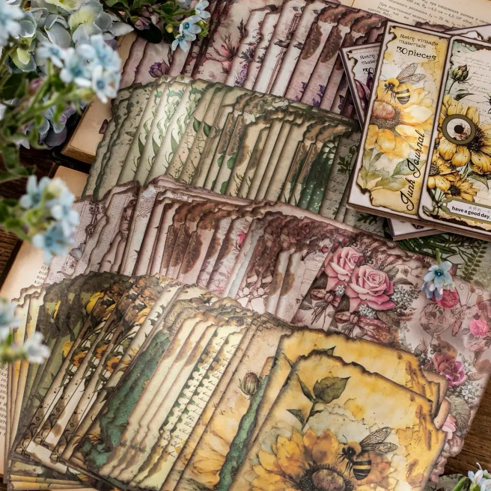 Papel vintage para álbum de recortes – Estilo retro, collage fácil - imagen 2