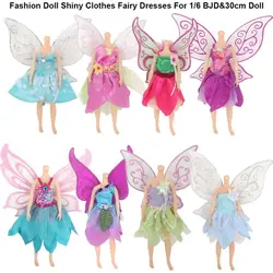 Vestido de hadas con falda de gasa estilo mariposa para muñecas BJD