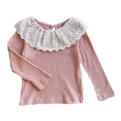 Camiseta de punto con volantes para niña – Otoño Invierno