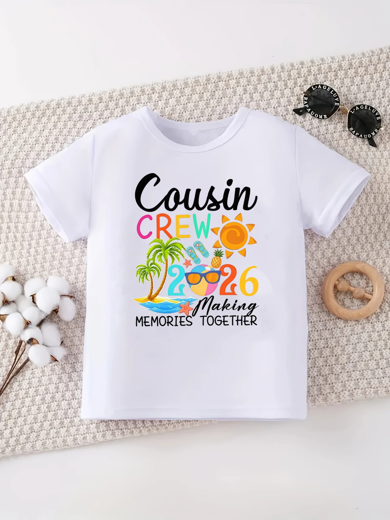 Cousin Crew camiseta estampada de viaje recuerdos juntos para niños - imagen 3