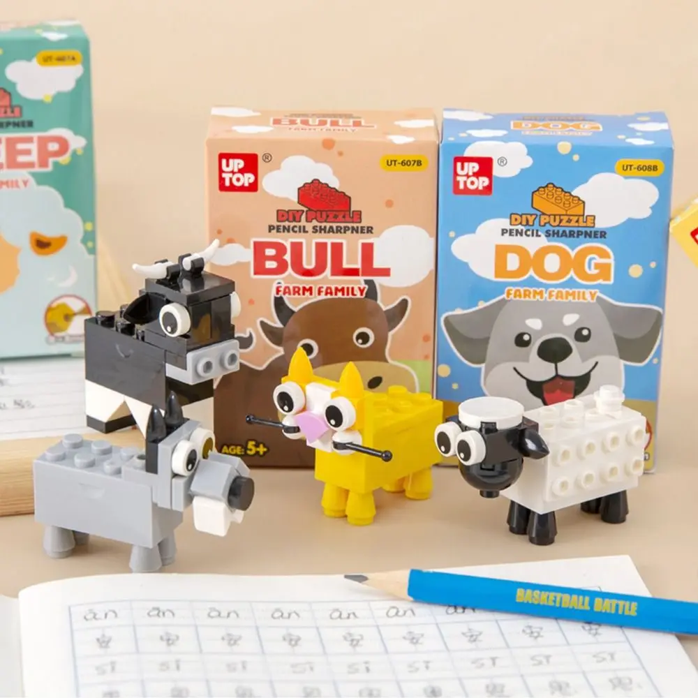 Bloques de construcción sacapuntas creativo de animal para niños