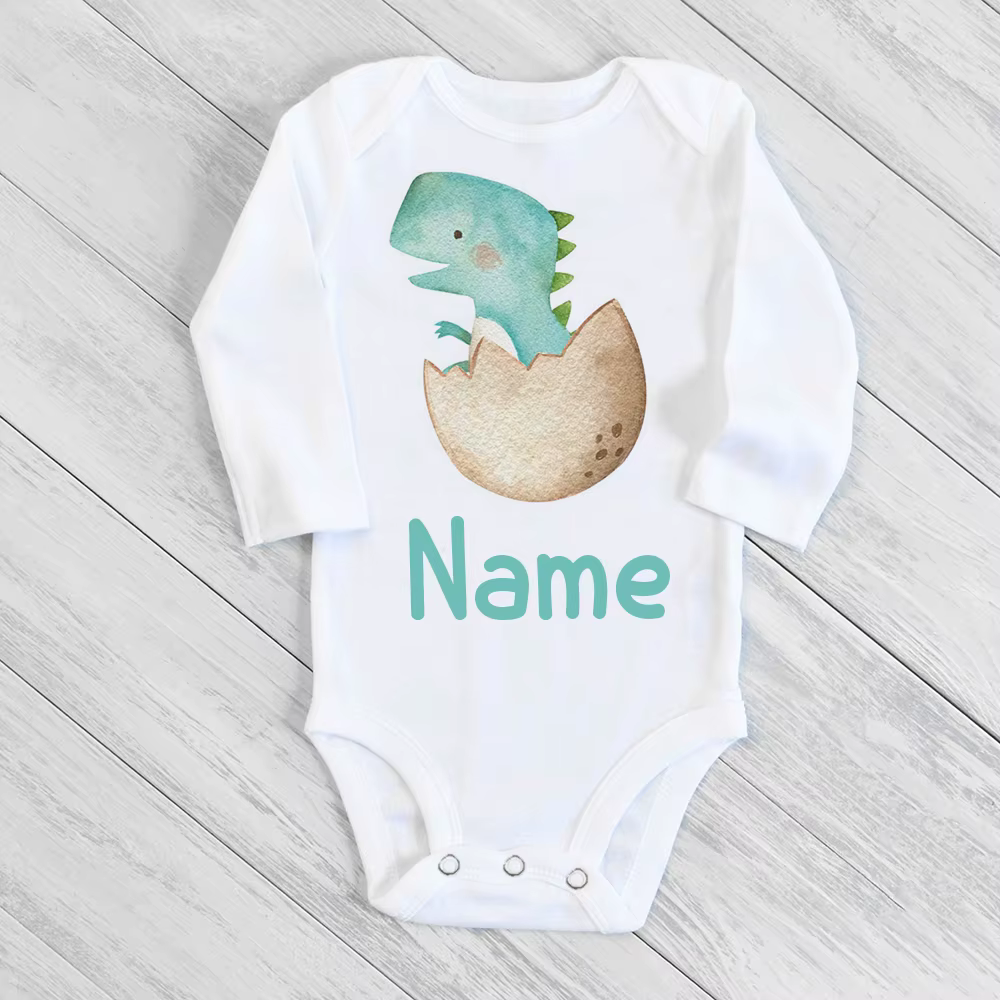 Body personalizado con dinosaurio para bebé – Manga larga - imagen 3