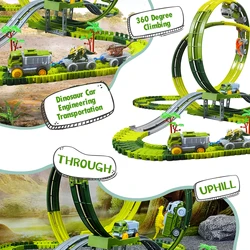 Coche de juguete eléctrico pista dinosaurio – Educativo para regalo