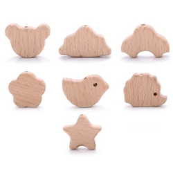 Cuentas de madera para chupete de bebé – Cadena colgante de haya
