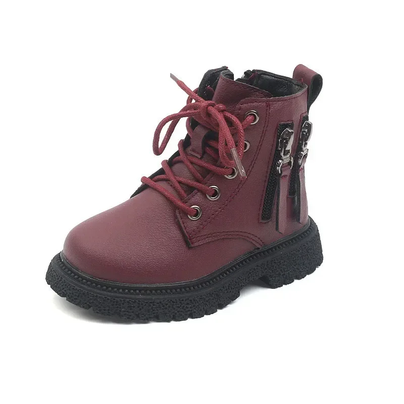 Botines de plataforma ligeros acolchados para niña Borgoña - imagen 5