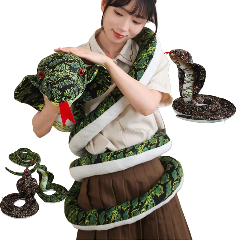 Serpiente de peluche realista en espiral, gran animal relleno - imagen 3