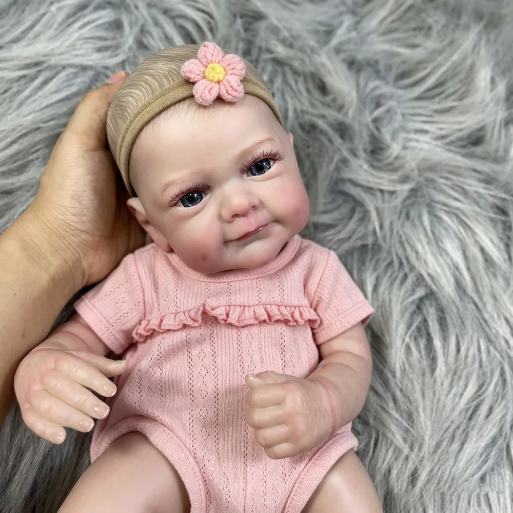 Muñeca Reborn Sanya, ya pintada, pelo pintado, hecha a mano, regalo - imagen 2