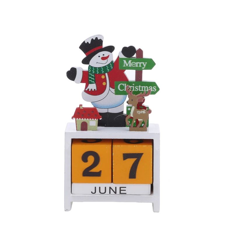 Adorno navideño de madera con calendario de adviento digital