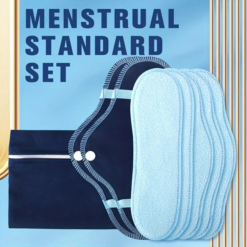 Compresas reutilizables de forro polar azul alta absorción para bragas
