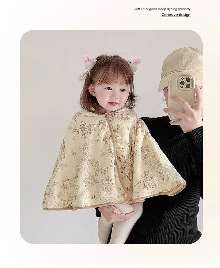 Poncho floral para bebé recién nacido