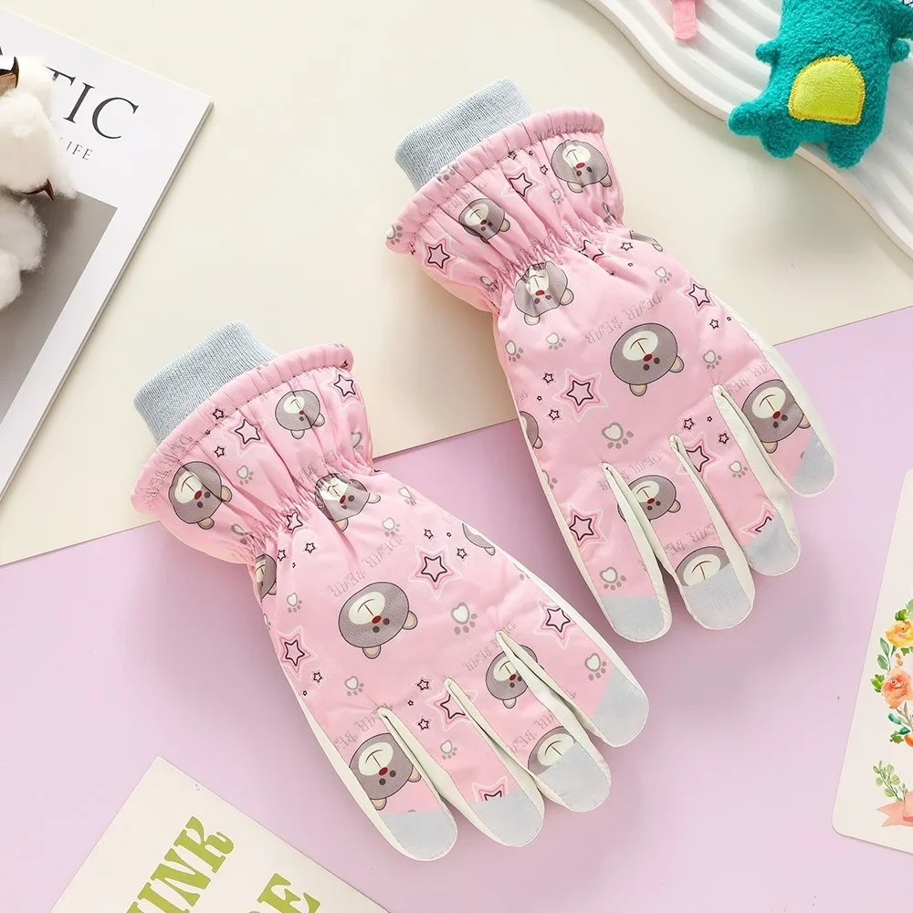 Guantes de esquí infantiles impermeables de oso, cortaviento - imagen 5
