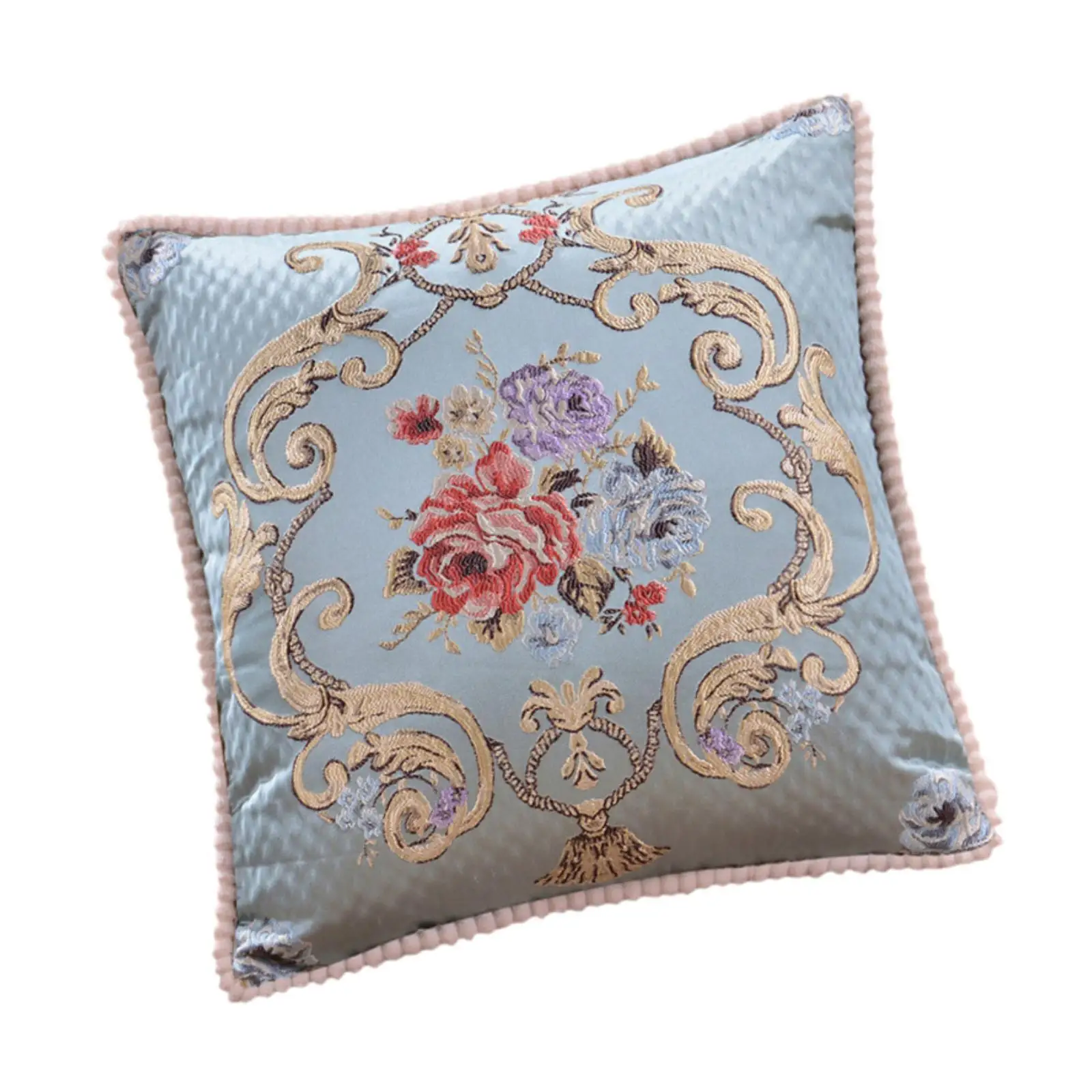 Funda de almohada bordada jacquard floral estilo europeo - imagen 3