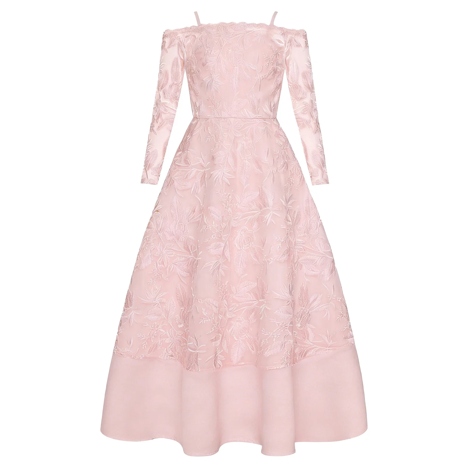 Vestido niña de ceremonia con encaje y hombros descubiertos - imagen 2