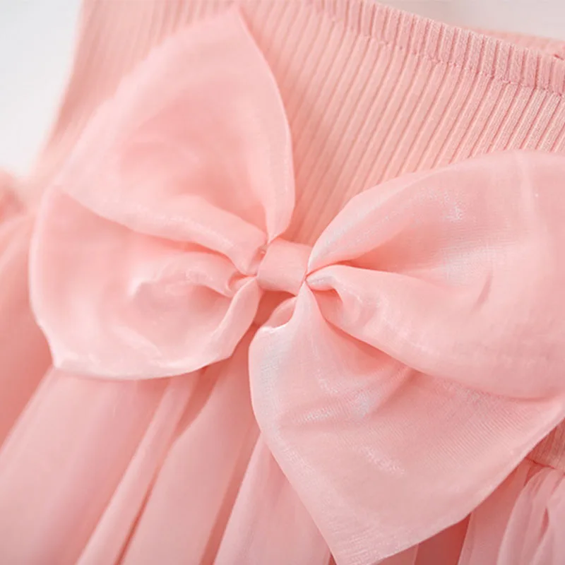 Vestido sin mangas de niña con lazo rojo estilo coreano - imagen 4