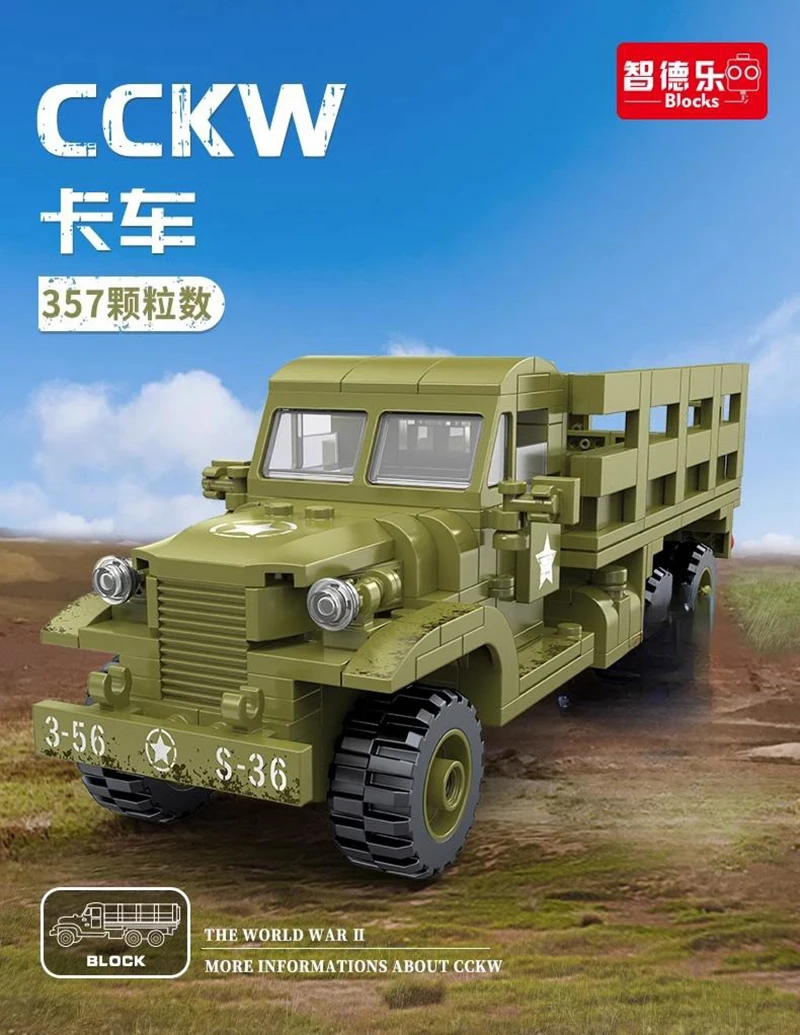 Camión militar CCKW-353 modelo MOC de bloques de construcción