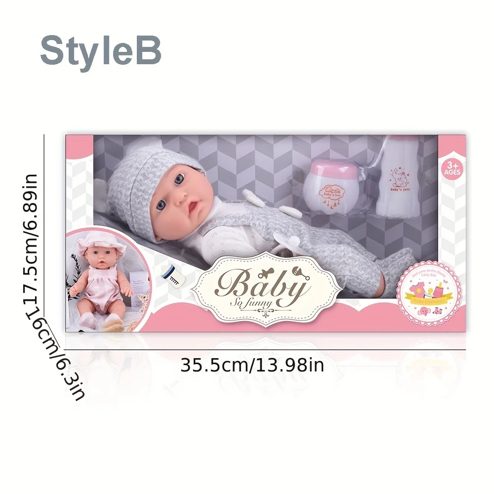Muñeca bebé Reborn de vinilo con accesorios y chupete rosa - imagen 4