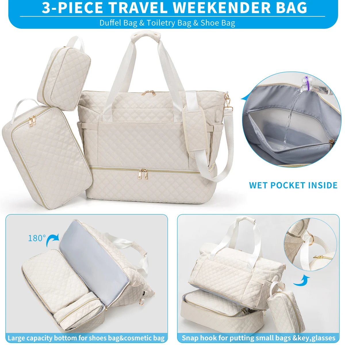 Bolsa de pañales para bebé con cambiador – Set de 3 unidades para viaje - imagen 5
