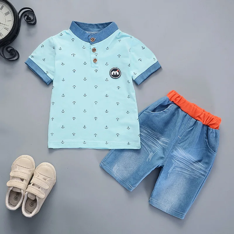 Ropa de verano bebé niño conjunto camiseta pantalón corto - imagen 3